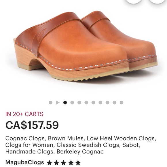 Brand new Maguba cognac leather mule clogs - Picture 4 of 5